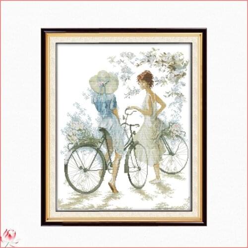 Girlfriends Deep Pattern Cross Stitch Kit DIY Embroidery Set 14CT 11CT Needlework Sewing Kit Home Decoration Paintings Crafts