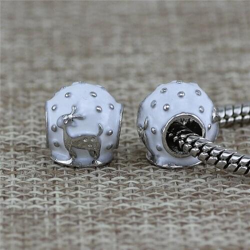 Drop shipping Colorful Drip Deer big hole beads Fit pan Bracelet charms Fashion DIY Jewelry charm Gift for women girlfriend