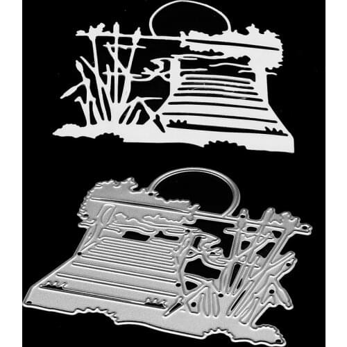 Lake side Scenery Pattern Carbon Steel Cutting Dies metal cutting dies stamp die sets for card making crafts and scrapbooking