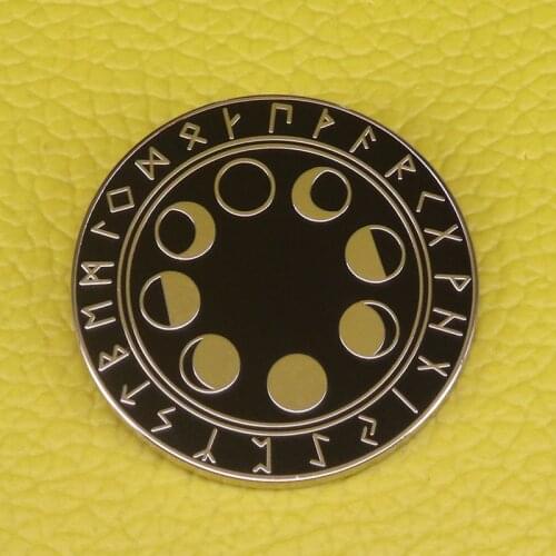Elder Futhark Runes Lapel Brooch Oracle runes from norse tradition Gift Enamel Pin