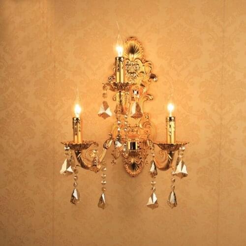 Led crystal wall light gold bedside wall lamps office wall lights bedroom reading lamp led mirror lamp wall light study room