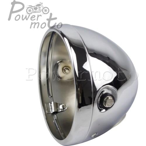 Chrome Motorcycle Universal 7 inch Headlight Housing For Harley Chopper Bobber Custom LED Headlamp Bucket Shell Steel Cover