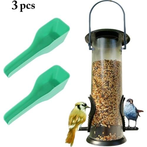 Bird Food Feeder Hanging Parrot Seed Feeder Window Bird Parrot Feeder With 2PCS Spoon Container Outdoor Automatic Feeding Tool