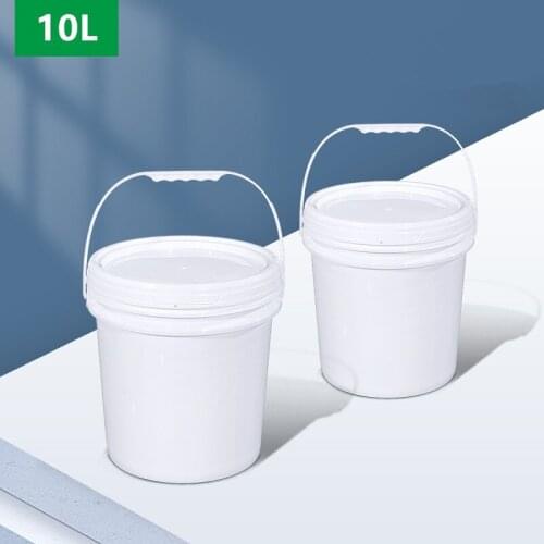 Empty 10L Round Plastic Bucket with Iron Handle Lid Food Grade Refillable Storage Container High Quality 1PCS