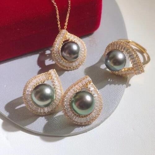 Gorgeous Design 925 Sterling Silver Pendant Earrings Ring Mountings Findings Base Jewelry Set Settings Parts for Pearls Beads