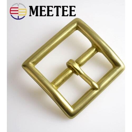 Meetee 38/40mm Pure Solid Brass Belt Pin Buckles Cosplay Cowboy for 36-39mm Belts Decor Leather Craft Jeans Accessories F1-48