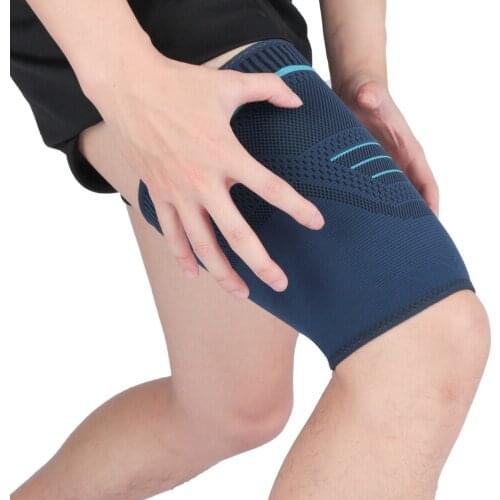 1pc Legwarmers Men Breathable Anti-sweat Anti-slip Compression Thigh Protector Upper Leg Cover Sportswear Running Knee Pads