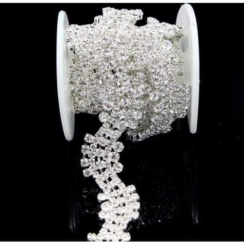 10Yards Crystals Cup Chain Rhinestone Trim For Clothing Sew On Ornament Accessories Free Shipping