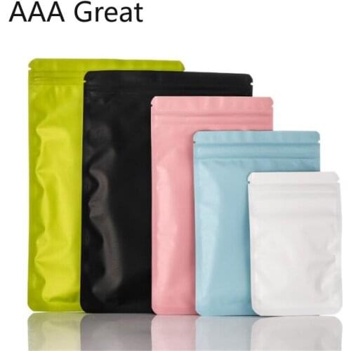 100Pcs/Lot Aluminum Foil Jewelry Earrings Bag Sealing Bags Food Packaging Colorful Storage Zip Lock Candy Snacks Nuts Pouches