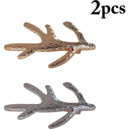 2PCS Hair Clip Creative Antler Fashion Metal Hairpin Barrette Pin for Women Girls Headwear Hair Accessories Styling Tools