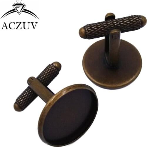 Antique Bronze 100Pcs 12mm 14mm 16mm 18mm 20mm Bezel Cufflinks Blanks Cufflinks Findings Cabochon Base Settings XK-003