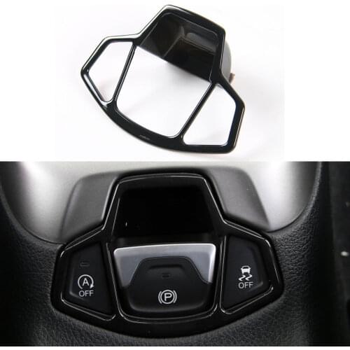 BBQ@FUKA Car Electronic Handbrake Parking Button Cover Trim Black For Jeep COMPASS 2017-2018 Car Interior Accessories Styling