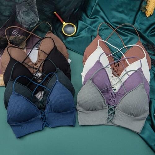 Seamless Bra Push Up Bras For Women Underwear Deep V Neck Low Back Bralette Sexy Lingerie Wire Free Bra Top With Pads Brassiere