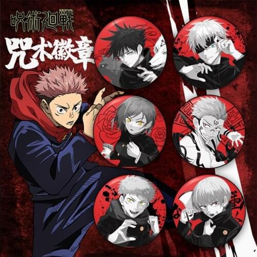 Jujutsu Kaisen Brooch Cosplay Gojo Satoru Itadori Yuji Ryomen Sukuna Anime Accessories Pin