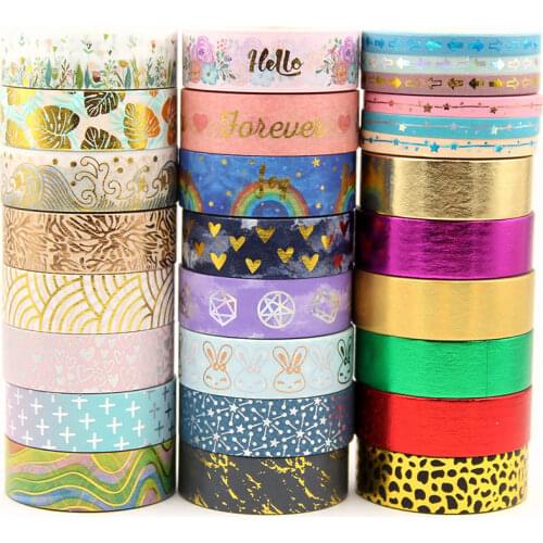 G157-215 Foil Washi Tape Scrapbooking Masking Adhesive Tapes Paper Japanese Kawaii Stationery Stickers School Supplies
