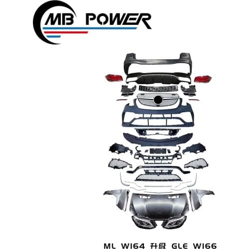 ML CLASS w164 body kit fit for GLE CLASS w164 body parts with front lip bumper grille rear bumper headlamp tail lights