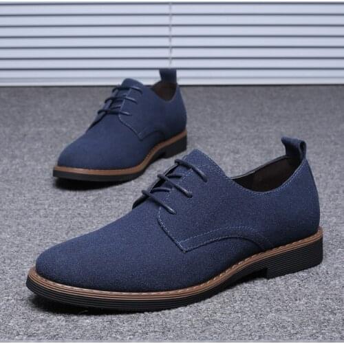 Spring new mens shoes mens large size suede mens shoes frosted leather casual shoes British style leather shoes