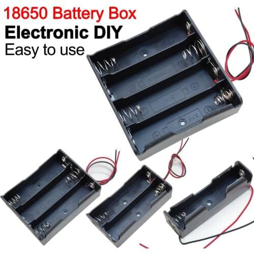 New 18650 Power Bank Cases 1X 2X 3X 4X 18650 Battery Holder Storage Box Case 1 2 3 4 Slot Batteries Container With Wire Lead