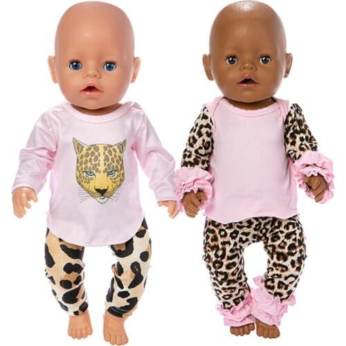 2019 New Leopard print casual Doll Clothes Fit For 43cm baby Doll clothes reborn Doll Accessories