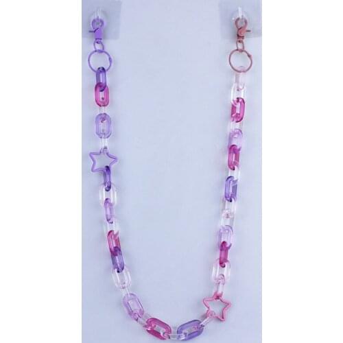 Rainbow Fluorescence Green Phants Zipper Plastic Acrylic-Based Resin Chain Punk Hip-Hop Lanyard