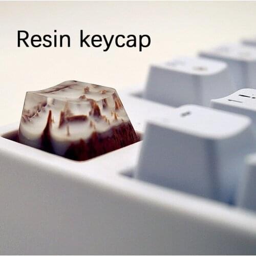 Resin Wooden Key Cap Sealed With A Kiss Personality Customized Creative Mechanical Keyboard Translucent Keycap OEM R4 Height