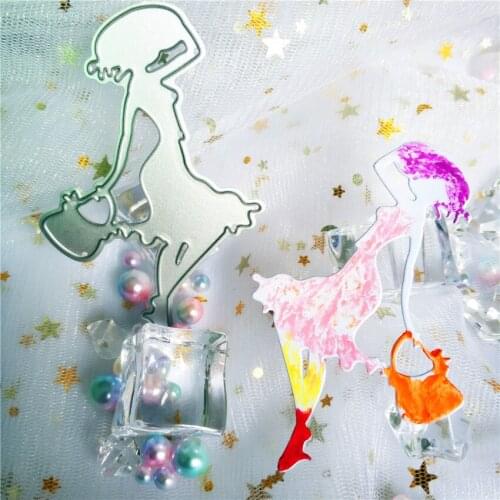Shopping Girl Cutting Dies For DIY Scrapbooking Card Making Album Cut Die Metal Cutting Die Crafts Embossing Decorative