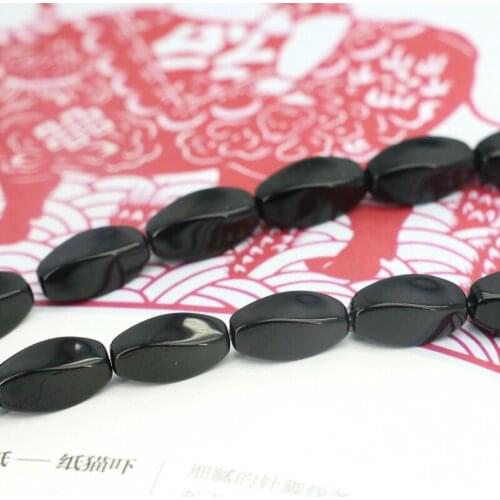 7x15mm Twisted shape black carnelian loose beads 15" DIY stone wholesale suitable women jewelry making design