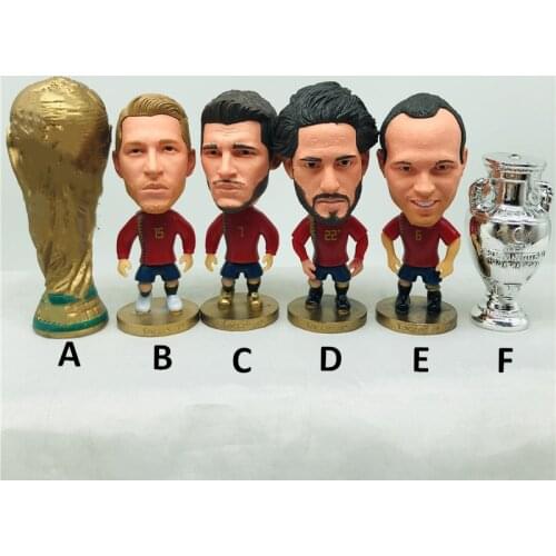 Soccerwe 2.55" Soccer Stars Dolls ES Player Isco Ramos Andrea Morata Figures 2019 Red