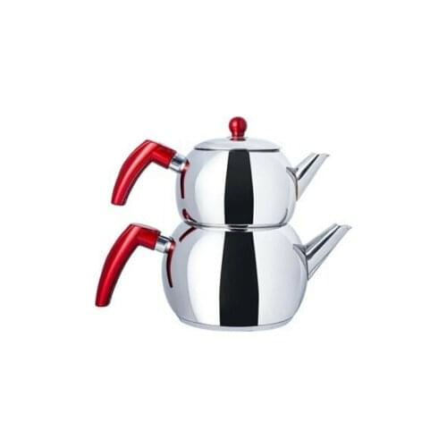 Steel Medium Size Teapot Red Handle Teapot Traditional Tea Coffee Boiler teapot Gift Turkish tea çaydanlık чайник
