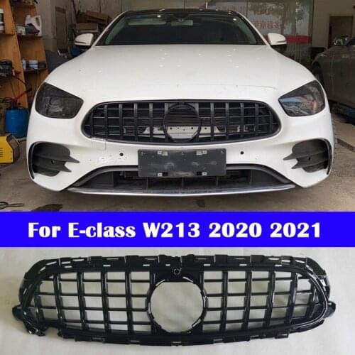 Car styling Middle grille Silver Black front Center Grill vertical bar For Mercedes-Benz E-class W213 2020 2021 AMG GT bumper