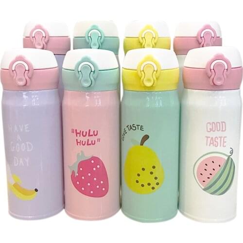 Hot Sale Bouncing Lid Thermos Bottle Fruits Tumbler Vacuum Flask Insulated Thermo Cup Coffee Mug Travel Water Bottle Thermoskan