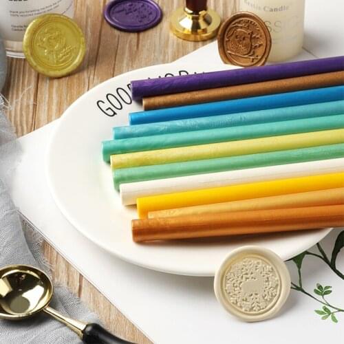 10Pcs/Set Sealing Wax Stick DIY Cylindrical Fire Manuscript Sealing Wax For Wedding Postage Letter Vintage Column Wax Seal Stamp