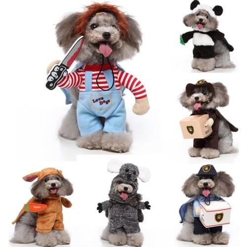 Funny Pet Clothes Halloween Dog Costumes Adjustable Dog Cosplay Costume Sets Novelty Clothing For Medium Large Dogs Bulldog Pug
