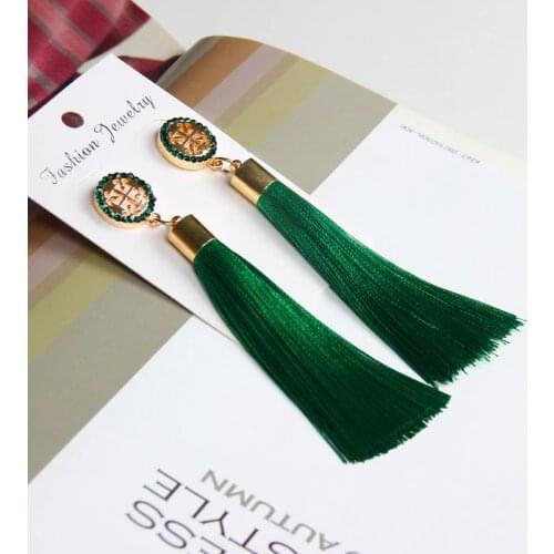 KMVEXO Bohemian Rhinestone Long Tassel Earrings 2019 New Arrival Fashion Brinco Bijoux Crystal Dangle Earrings for Women Jewelry