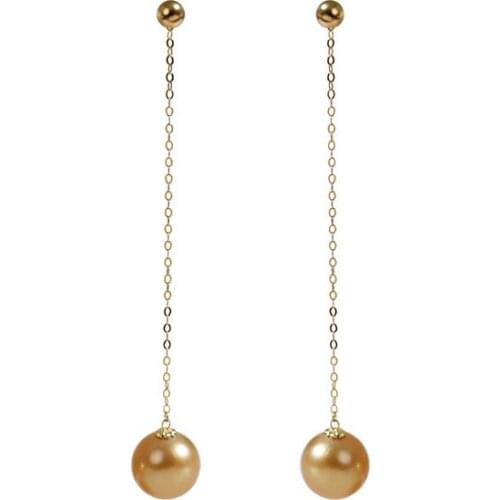 18k gold South Sea pearl earrings 2021 new long pearl tassel temperament earrings fashion earrings women