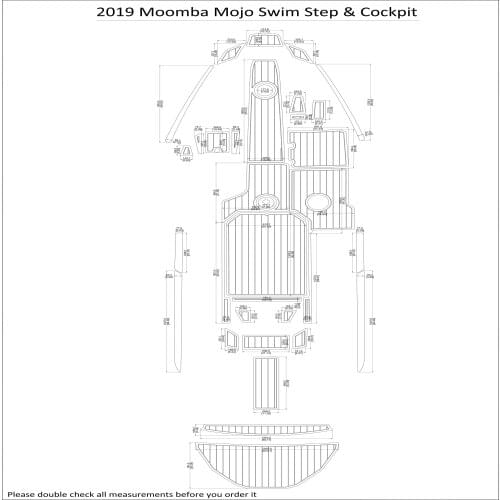 2019 Moomba Mojo Swim Step & Cockpit Pad Boat EVA Teak Decking 1/4" 6mm