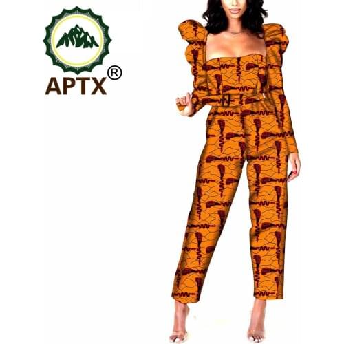 African Clothing For Women Ankara Style Long Sleeves Ankle Length Batik Pure Cotton Outfits For Female Matching Set Elegant Lady