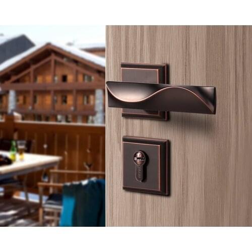 American bedroom double tongue locks High precision zinc alloy handle locks Modern split indoor locks Fine plating domestic lock