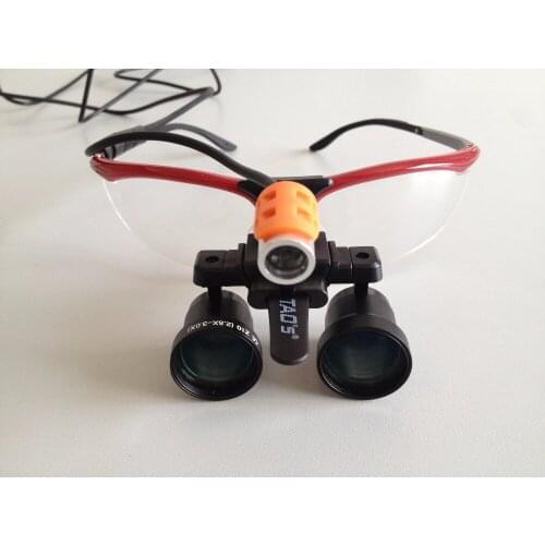 Taos Clear Adjustable Magnification Binocular 2.5X-3X CE Dental Surgical loupes with LED headlamp