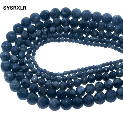 Wholesale Faceted Natural Stone Black Spectrolite Loose Beads For Jewelry Making DIY Bracelet Necklace 4 6 8 10 12 MM Strand
