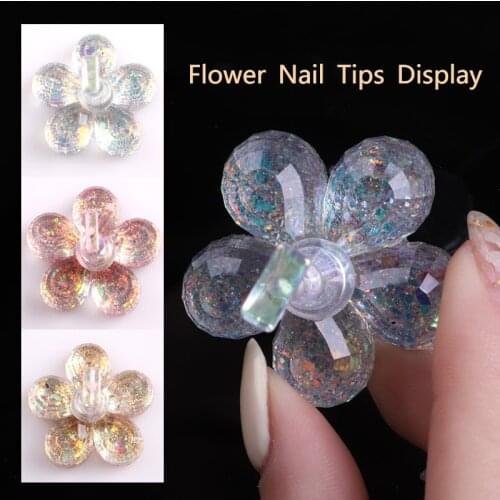 TSZS Nail Tools Symphony Flower Practice Nail Holder Crystal Base Magnet Display Stand Chess Nail TIips Holder