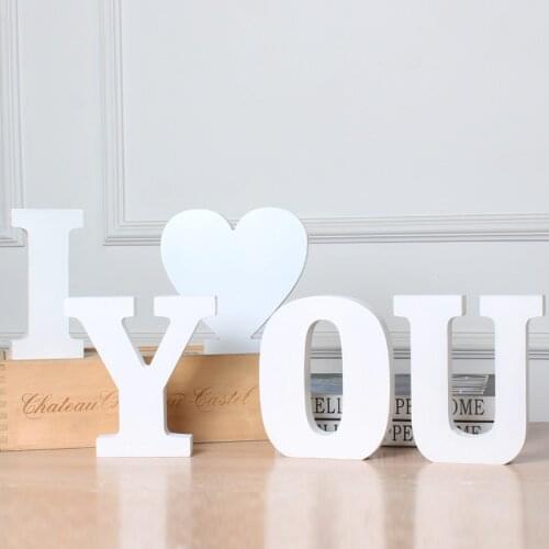 1pc Diy Wooden decorative Letters & Numbers home wedding decoration accessories photography props decorative crafts room decor