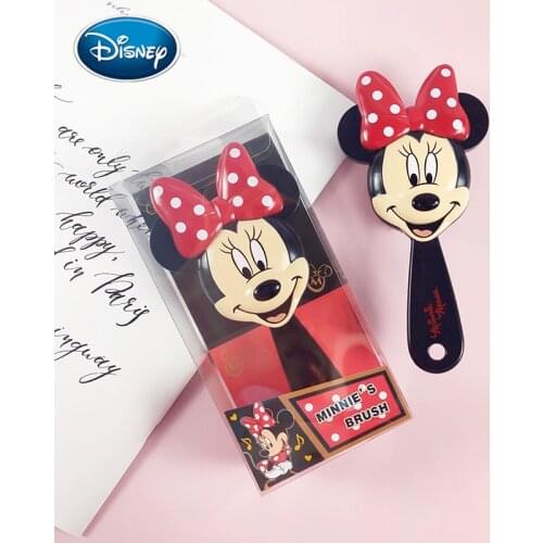 Disney 1pcs Cartoon Minnie Airbag Comb Children Comb Bow Knot Wave Dot Comb Plastic Comb Color Box Packaging Comb