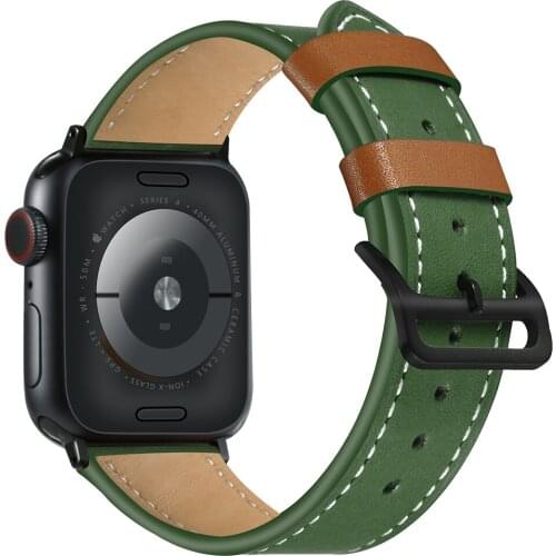 For Apple Watch Band Series SE/6/5/4/3/2 44MM 40MM 42MM 38MM Leather Classic Strap for iWatch Replaceable Bracelet Accessories