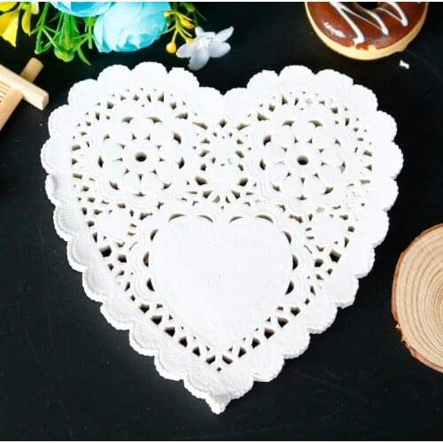 100 pcs 5.5inch 14cm Eco-Friendly White Paper Doilies Cake Doily For Party Wedding Christmas Table Decorative Cake Holder