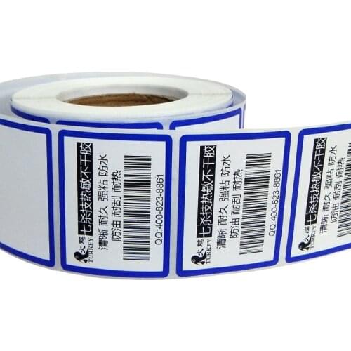 Blue Color direct thermal label Price labels 44x34mm (640 stickers) for thermal label printer or supermarket weighing scale