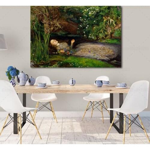 John Everett Millais Ophelia Famous Painting Hamlet Character Canvas Painting Wall Art Decoration