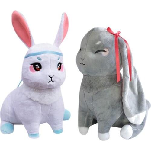 2PC Grandmaster of Demonic Cultivation Wangji Wuxian Rabbit Plush Toys Lovely Anime Stuffed Rabbit Doll Kids Toys Birthday Gift