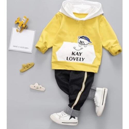 Toddler Baby Boys Girl Clothing Set For Kids Casual Letter Hooded Autumn Spring Childrens Sports Suits Clothes 1 2 3 4 Years