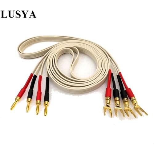 Lusya 2pcs Monster speaker line audio surround line 840 core 4N oxygen-free copper speaker cables T1348